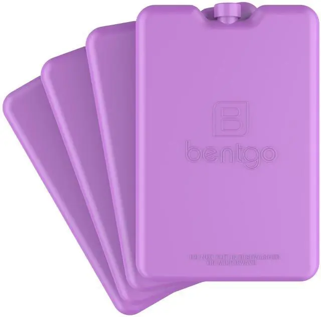 Main image of Chillers Ice Packs: Slim, Reusable Quick-Freeze Cooling Design Keeps Food Fresh in Lunch Boxes, Bags, & Coolers for Work, College, Camping, & More; Easy to Clean & Chills Fast; 4-Pack (Purple)