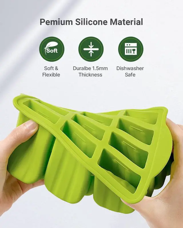 Alt view image 3 of 6 - Popsicles Molds, 12 Pieces Silicone Popsicle Molds Easy-Release BPA-free Popsicle Maker Molds Ice Pop Molds Homemade Popsicle Ice Pop Maker with 50PCS Popsicle Sticks+Cleaning Brush