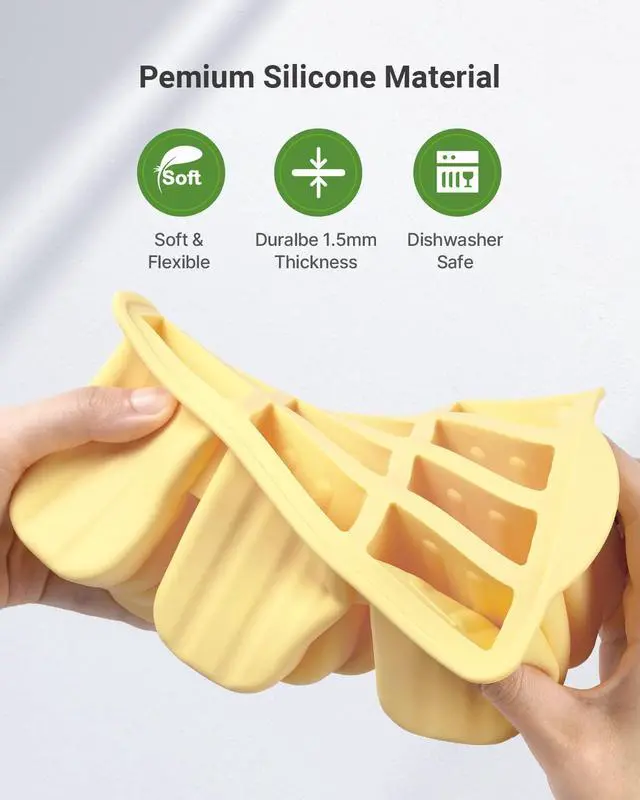 Alt view image 3 of 6 - Popsicles Molds, 12 Pieces Silicone Popsicle Molds Easy-Release BPA-free Popsicle Maker Molds Ice Pop Molds Homemade Popsicle Ice Pop Maker with 50PCS Popsicle Sticks+Cleaning Brush