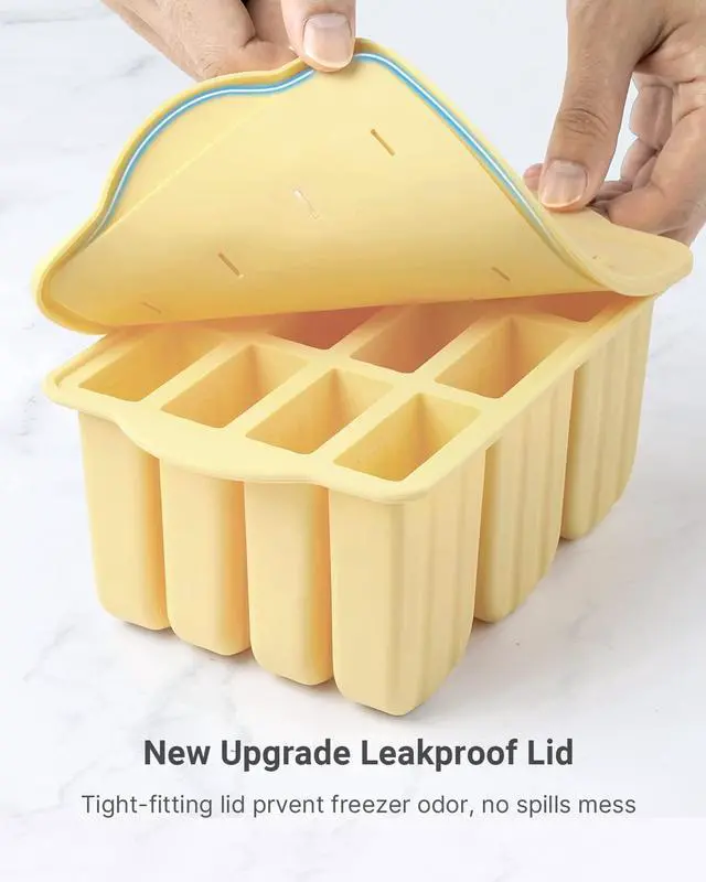 Alt view image 5 of 6 - Popsicles Molds, 12 Pieces Silicone Popsicle Molds Easy-Release BPA-free Popsicle Maker Molds Ice Pop Molds Homemade Popsicle Ice Pop Maker with 50PCS Popsicle Sticks+Cleaning Brush
