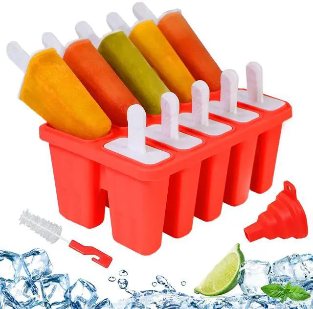 Main image of Silicone Popsicle Molds 10-cavity, DIY Ice Pop Mold for Kids Adult Teens, BPA Free Ice Cream Molds for Party Yogurt Juice Smoothies Sticks