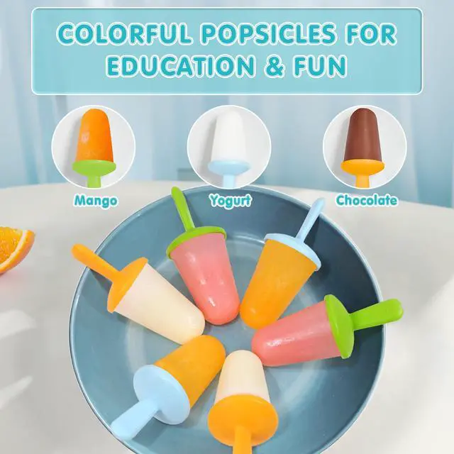 Alt view image 7 of 7 - Silicone Popsicles Molds for Toddlers, 6-Cavity Non-BPA Premium Silicone Small Popsicle Molds, Ice Pop Mold with 6 Colorful Reusable Sticks for Kids (Red)