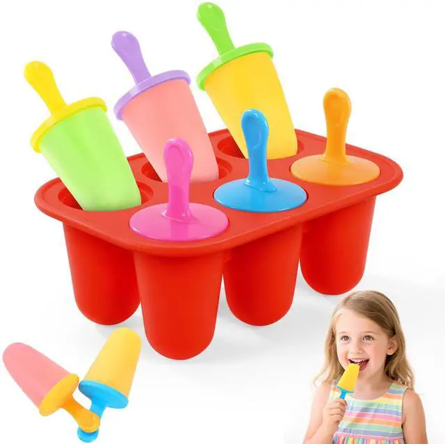 Main image of Silicone Popsicles Molds, BPA-Free Small Popsicle Mold for Kids, Toddler & Baby, Reusable Popsicle Molds, Mini Ice Pop Molds with Colorful Sticks, Ice Cream Molds, Homemade Ice Cream Molds(Red)