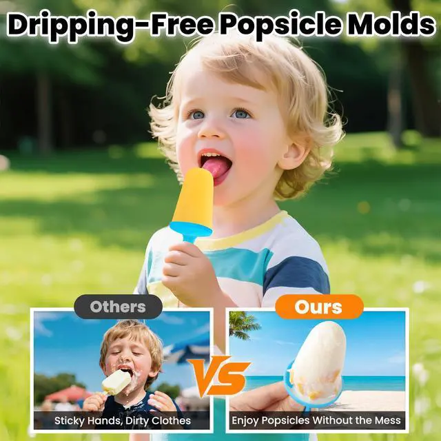 Alt view image 2 of 7 - Silicone Popsicles Molds, BPA-Free Small Popsicle Mold for Kids, Toddler & Baby, Reusable Popsicle Molds, Mini Ice Pop Molds with Colorful Sticks, Ice Cream Molds, Homemade Ice Cream Molds(Red)