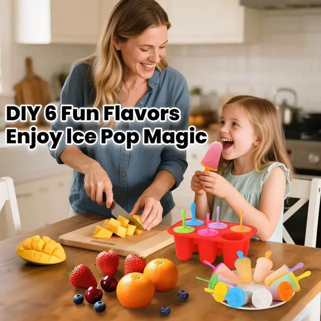 Alt view image 7 of 7 - Silicone Popsicles Molds, BPA-Free Small Popsicle Mold for Kids, Toddler & Baby, Reusable Popsicle Molds, Mini Ice Pop Molds with Colorful Sticks, Ice Cream Molds, Homemade Ice Cream Molds(Red)