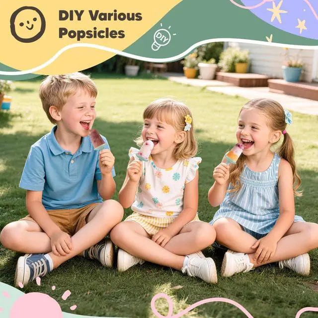 Alt view image 4 of 7 - Popsicle Mold Set 4 Pieces Homemade Silicone Popsicle Maker Easy Release Ice Cream Molds Reusable DIY Pop Molds (Green, IcyClassic Pops)
