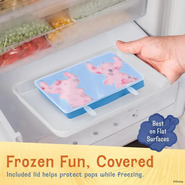 Alt view image 3 of 6 - Disney Silicone Popsicle Molds with Lid Compact BPA-Free Popsicle Maker Featuring Stitch, Flexible Ice Pop & Ice Cream Molds with Sticks, Dishwasher Safe, 2 Mold Set for Homemade Frozen Treats