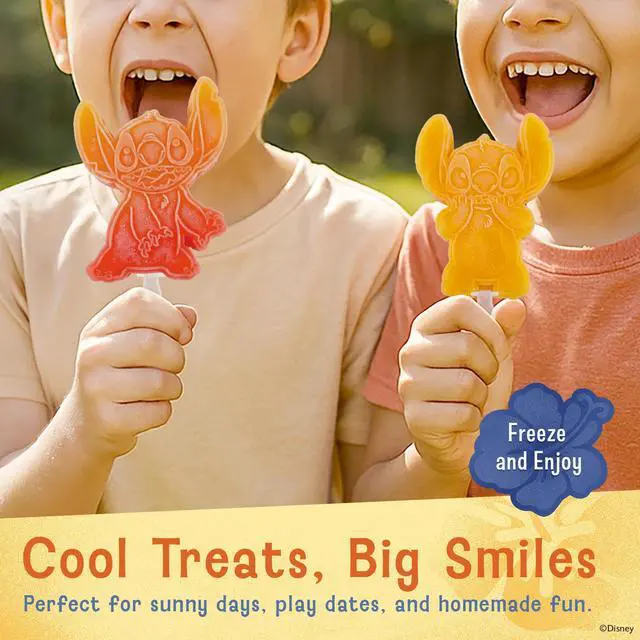 Alt view image 6 of 6 - Disney Silicone Popsicle Molds with Lid Compact BPA-Free Popsicle Maker Featuring Stitch, Flexible Ice Pop & Ice Cream Molds with Sticks, Dishwasher Safe, 2 Mold Set for Homemade Frozen Treats