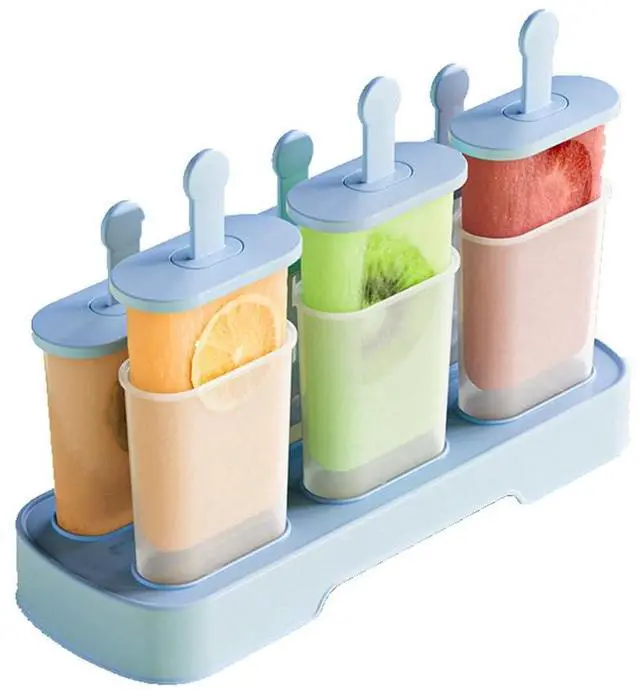 Main image of Popsicle Molds Set 6 Pieces Ice Popsicle Maker-BPA Free,Easy-Release Ice Pop Molds,Homemade Ice Cream Molds (Blue)