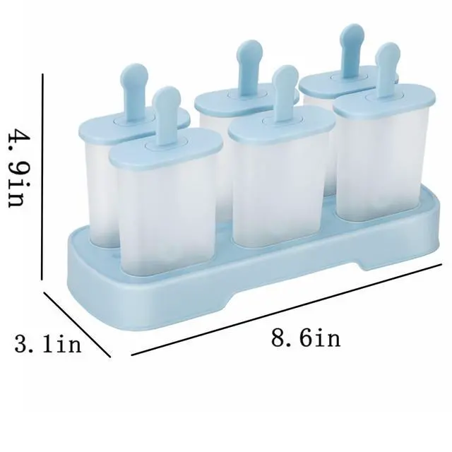 Alt view image 3 of 7 - Popsicle Molds Set 6 Pieces Ice Popsicle Maker-BPA Free,Easy-Release Ice Pop Molds,Homemade Ice Cream Molds (Blue)