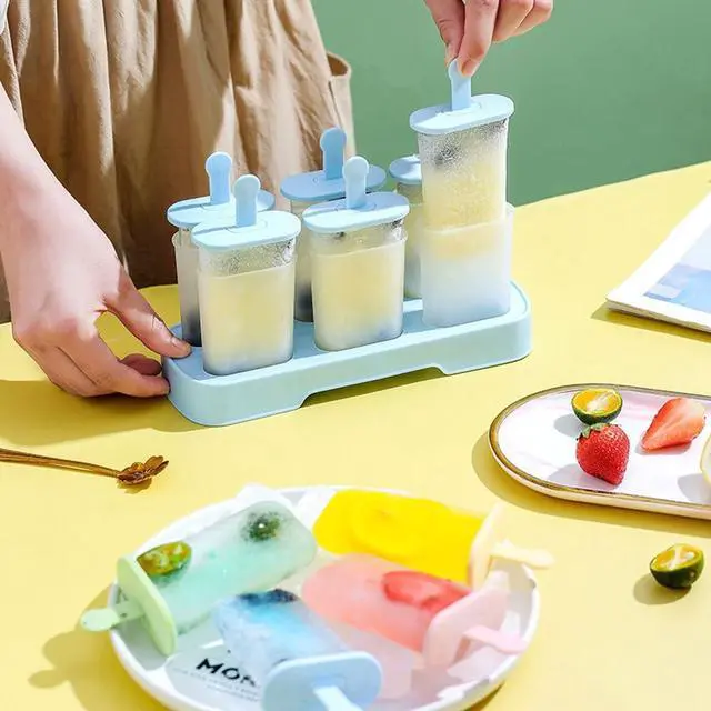 Alt view image 6 of 7 - Popsicle Molds Set 6 Pieces Ice Popsicle Maker-BPA Free,Easy-Release Ice Pop Molds,Homemade Ice Cream Molds (Blue)