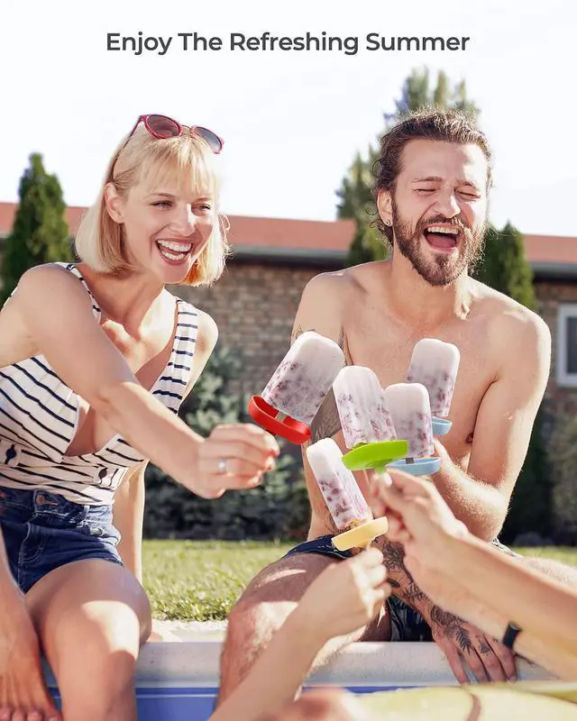 Alt view image 7 of 7 - 10 Cavity Large Silicone Popsicle Molds with Silicone Popsicle Holders/Popsicle Drip Catcher, MEETRUE Popsicles Molds Silicone BPA-Free Popsicle Maker Mold Ice Pop Mold, with 50Pcs Popsicle Sticks