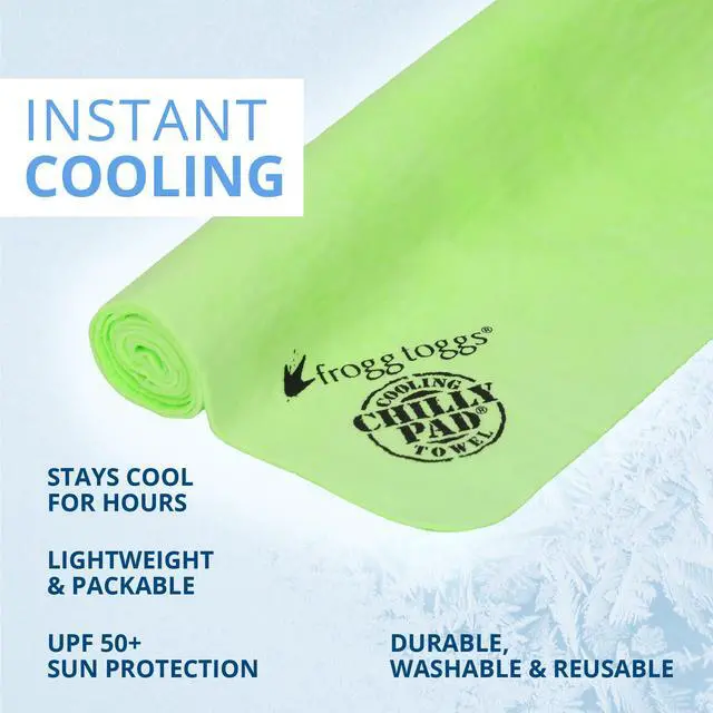 Alt view image 3 of 7 - Mens Chilly Pad, Instant Cooling Towel, Long Lasting, Reusable, Sports And Outdoors Neck 33x13, Hivis Lime Green, 33x13 US