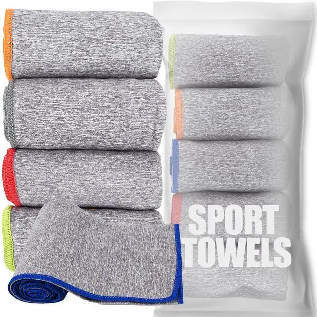 Main image of Microfiber Quick Dry Gym Towel, Lint Free Odor-Free Absorbent Fiber, Fast Drying, Men & Women Workout Gear for Body Sweat, Working Out, Towels (Grey, 5Pack - 16 * 27Inch)