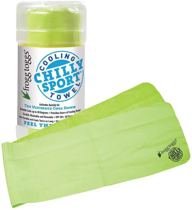 Main image of Chilly Sport Cooling Neck Wrap & Head Band, Hivis Green, 33 x 6 1/2