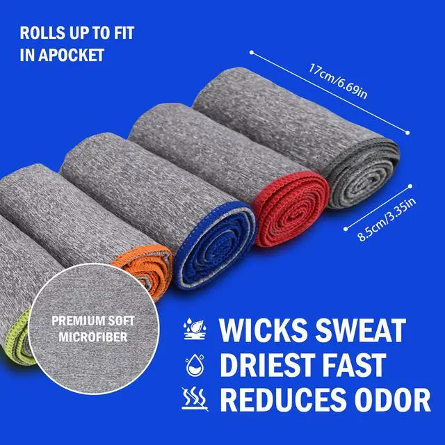 Alt view image 4 of 7 - Microfiber Quick Dry Gym Towel, Lint Free Odor-Free Absorbent Fiber, Fast Drying, Men & Women Workout Gear for Body Sweat, Working Out, Towels (Grey, 5Pack - 16 * 27Inch)