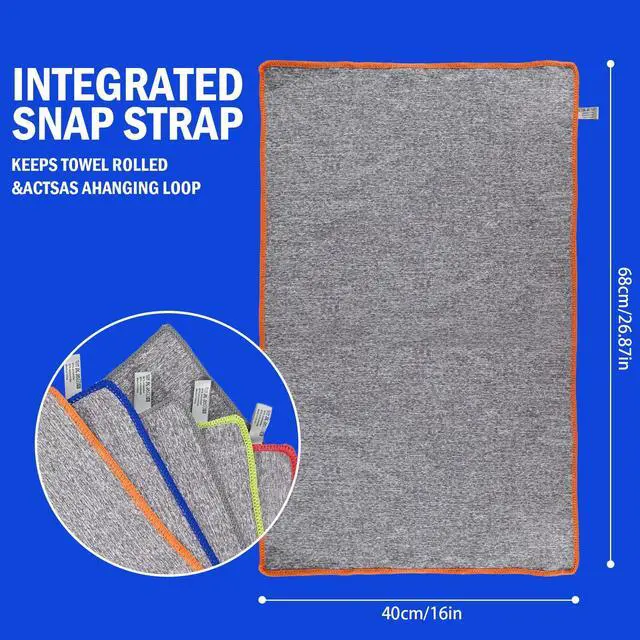 Alt view image 5 of 7 - Microfiber Quick Dry Gym Towel, Lint Free Odor-Free Absorbent Fiber, Fast Drying, Men & Women Workout Gear for Body Sweat, Working Out, Towels (Grey, 5Pack - 16 * 27Inch)