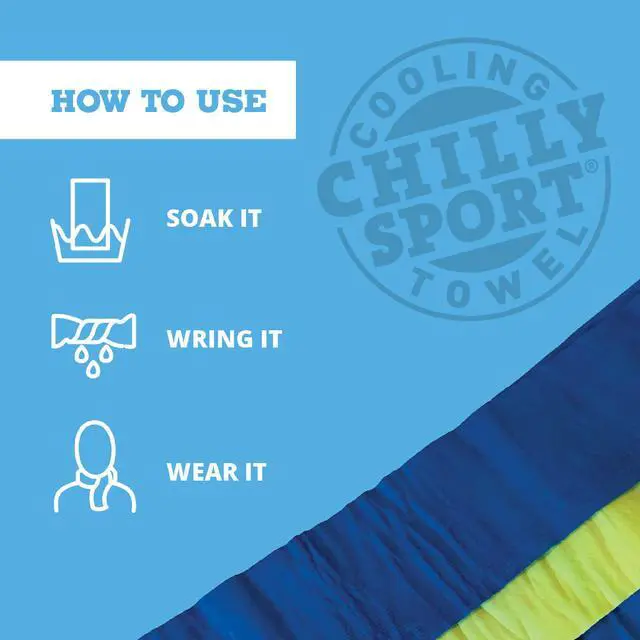 Alt view image 4 of 7 - Chilly Sport Cooling Neck Wrap & Head Band, Hivis Green, 33 x 6 1/2