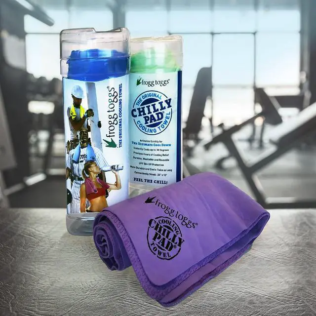 Alt view image 2 of 7 - Poly Vinyl Alcohol Chilly Pad, Instant Cooling Towel, long lasting, reusable, Sports and Outdoors Neck Towel 33x13, Deep Purple