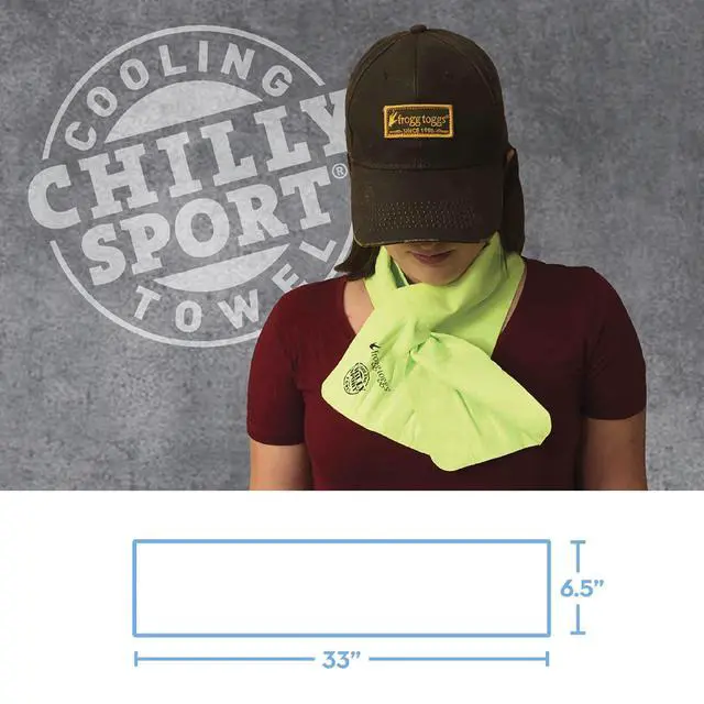 Alt view image 5 of 7 - Chilly Sport Cooling Neck Wrap & Head Band, Hivis Green, 33 x 6 1/2