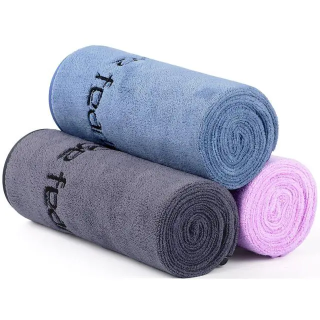 Alt view image 5 of 7 - Microfiber Gym Towels Bigger Size Super Soft for Exercise Fitness, Sports, Workout, 380-GSM 15-Inch x 31-Inch Quick-Drying Towels (3 Pack, Grey+Blue+Purple)
