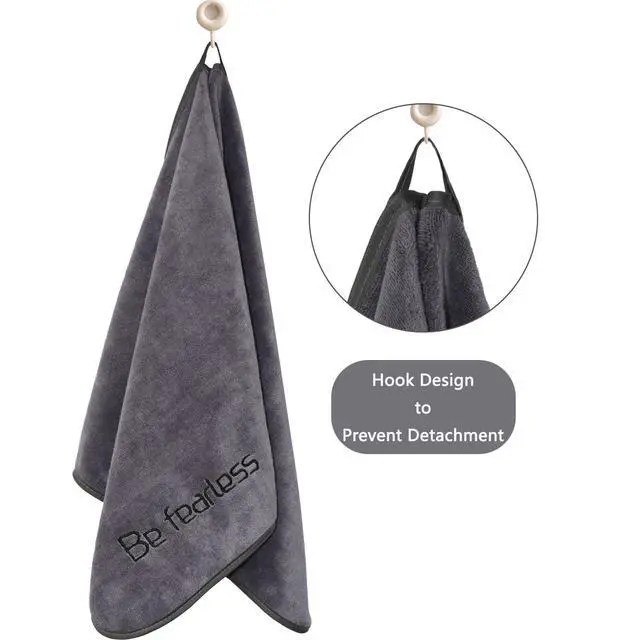 Alt view image 7 of 7 - Microfiber Gym Towels Bigger Size Super Soft for Exercise Fitness, Sports, Workout, 380-GSM 15-Inch x 31-Inch Quick-Drying Towels (3 Pack, Grey+Blue+Purple)