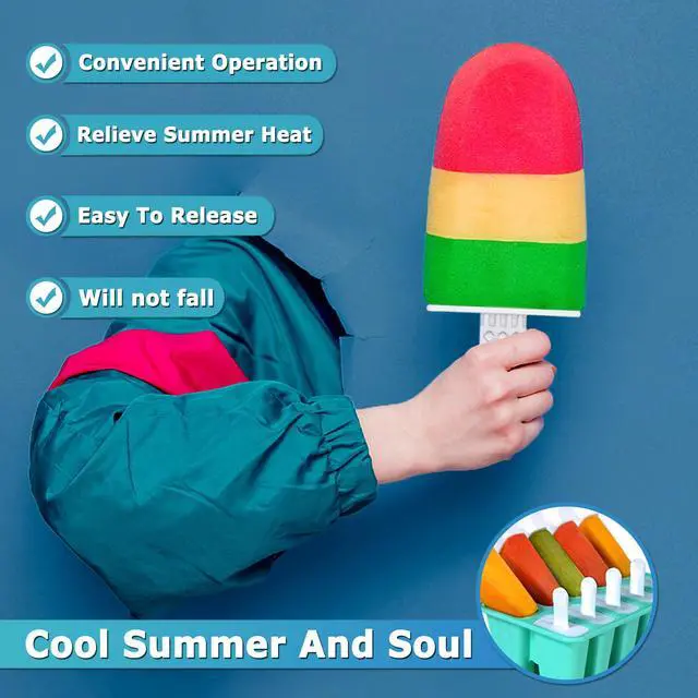 Alt view image 4 of 7 - Silicone Popsicle Molds 12-cavity, DIY Ice Pop Mold for Kids Adult Teens, BPA Free Ice Cream Molds for Party Yogurt Juice Smoothies Sticks