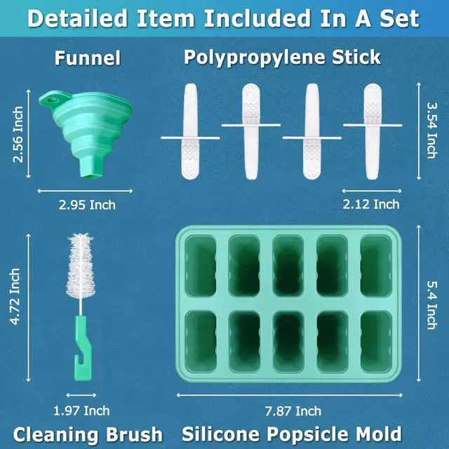 Alt view image 6 of 7 - Silicone Popsicle Molds 12-cavity, DIY Ice Pop Mold for Kids Adult Teens, BPA Free Ice Cream Molds for Party Yogurt Juice Smoothies Sticks