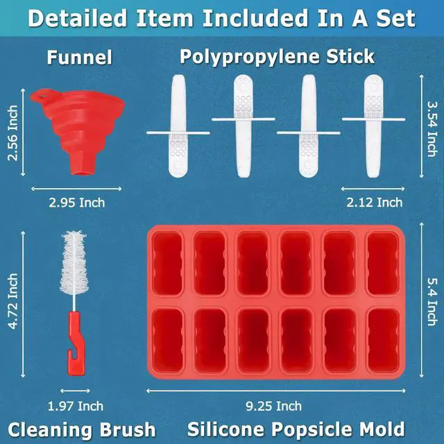 Alt view image 6 of 7 - Silicone Popsicle Molds 12-cavity, DIY Ice Pop Mold for Kids Adult Teens, BPA Free Ice Cream Molds for Party Yogurt Juice Smoothies Sticks