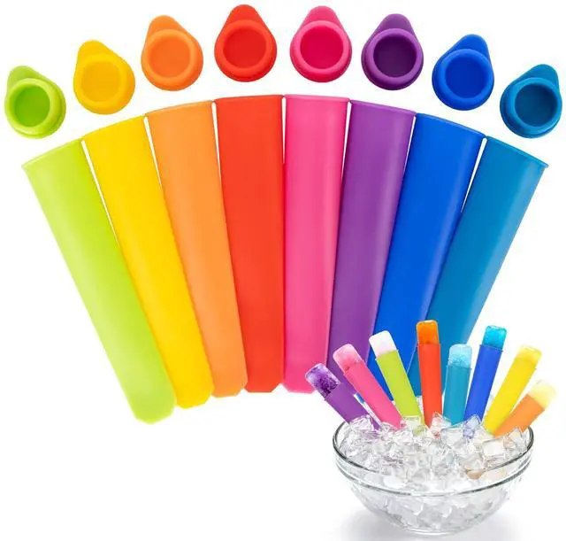 Main image of 8 PCS Silicone Popsicle Molds - Reusable Popsicle Maker with Lids,Leak Proof Pop Tubes,Food Grade Silicone Freezer Molds for Homemade Ice Pops,Yogurt Tubes,Family Snacks