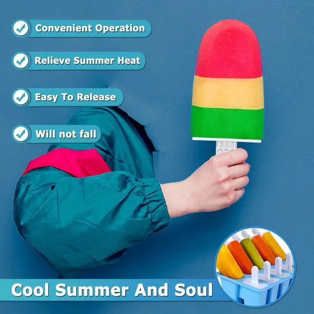 Alt view image 4 of 7 - Silicone Popsicle Molds 10-cavity, DIY Ice Pop Mold for Kids Adult Teens, BPA Free Ice Cream Molds for Party Yogurt Juice Smoothies Sticks
