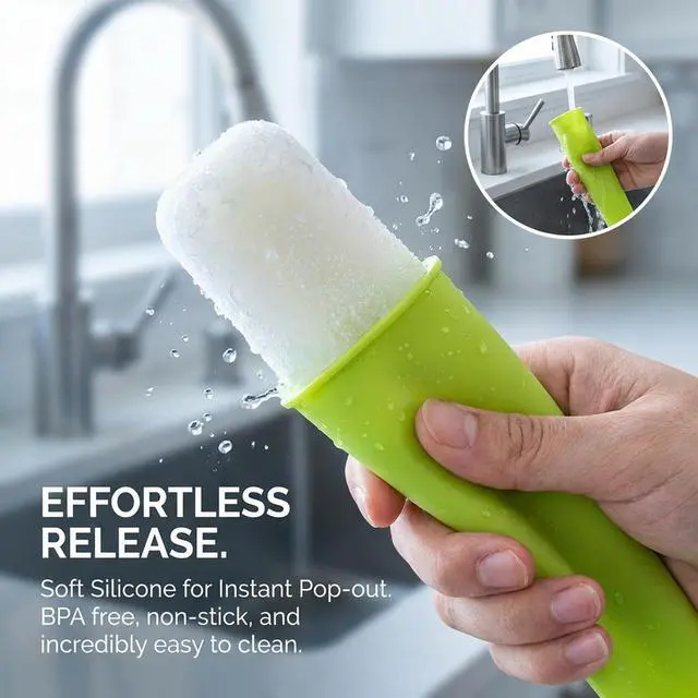 Alt view image 7 of 7 - 8 PCS Silicone Popsicle Molds - Reusable Popsicle Maker with Lids,Leak Proof Pop Tubes,Food Grade Silicone Freezer Molds for Homemade Ice Pops,Yogurt Tubes,Family Snacks
