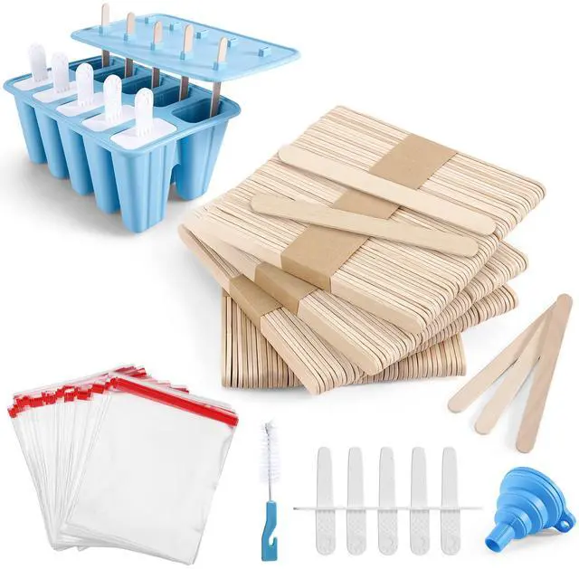 Main image of 10-Count Popsicle Mold with 200 Sticks, 200 Bags, 10 Reusable Sticks
