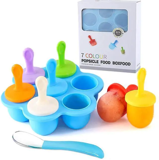 Main image of Silicone Popsicle Molds, Ice Pop Molds, Storage Container for Homemade Food, Kids Ice Cream DIY Pop Molds - BPA Free (Blue)