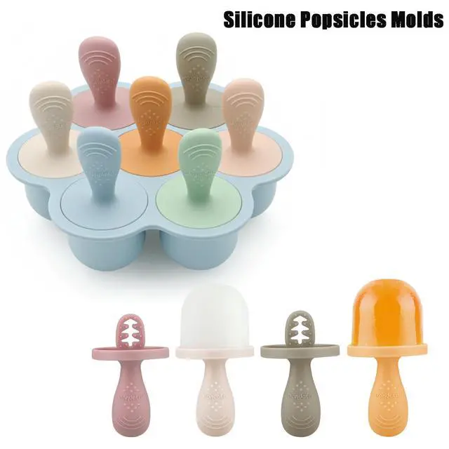 Alt view image 7 of 7 - Silicone Popsicle Molds for Toddlers, Mini Breastmilk & Fruit Juice Freezer Mold with Sticks, 7-Cavity Baby Ice Pop Maker, BPA Free & Easy to Clean