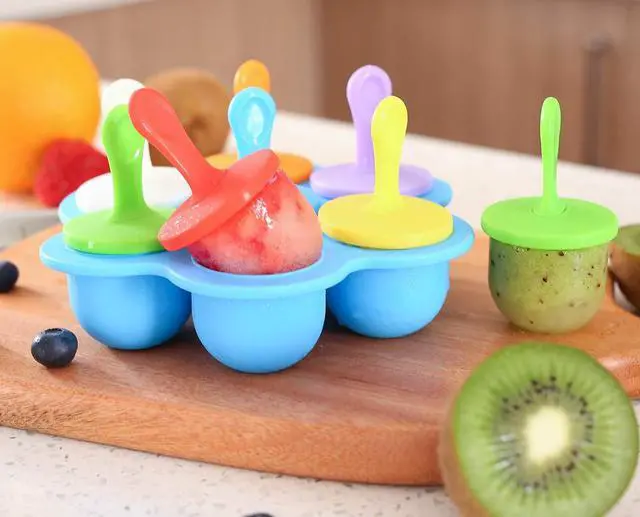 Alt view image 2 of 7 - Silicone Popsicle Molds, Ice Pop Molds, Storage Container for Homemade Food, Kids Ice Cream DIY Pop Molds - BPA Free (Blue)