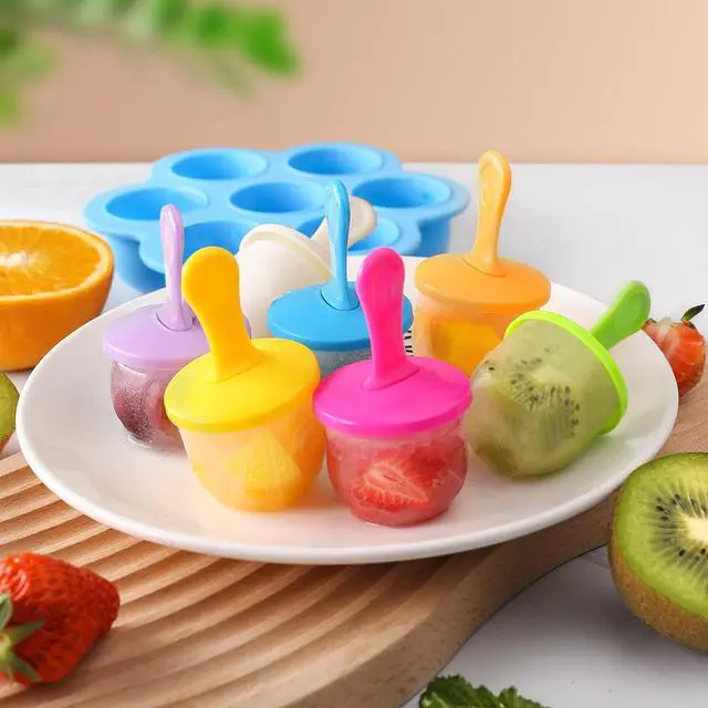 Alt view image 3 of 7 - Silicone Popsicle Molds, Ice Pop Molds, Storage Container for Homemade Food, Kids Ice Cream DIY Pop Molds - BPA Free (Blue)