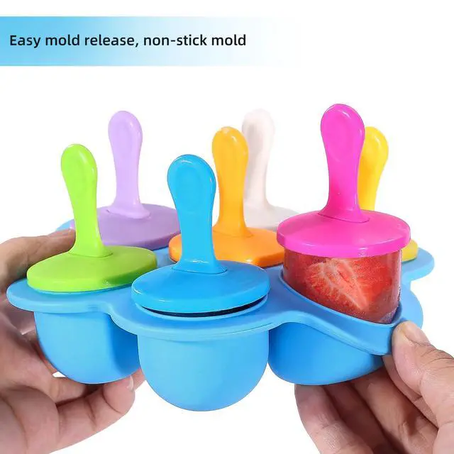 Alt view image 4 of 7 - Silicone Popsicle Molds, Ice Pop Molds, Storage Container for Homemade Food, Kids Ice Cream DIY Pop Molds - BPA Free (Blue)