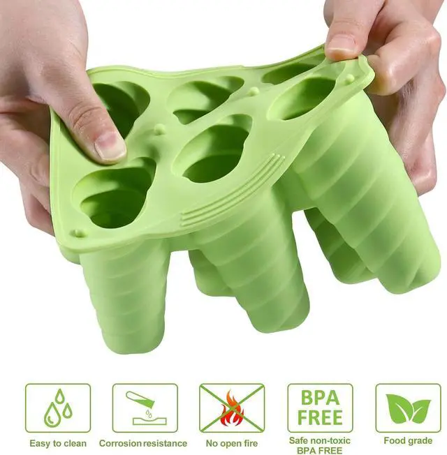 Alt view image 3 of 7 - Popsicles Molds, 6 Cavity Ice Pop Mold with 20pcs Wooden Sticks, Silicone Popsicle Mold, Easy Release Ice Cream Molds, BPA Free Ice Cream Maker for Summer Party, Homemade Popsicles Frozen Dessert