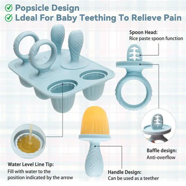 Alt view image 4 of 7 - Silicone Baby Popsicle Molds with Sticks, Mini Popsicles Molds for Babies Breastmilk Popsicle Molds for Teething Relief, Frozen Treats Maker Popsicle Maker Ice Pop Mold for Toddlers Kids