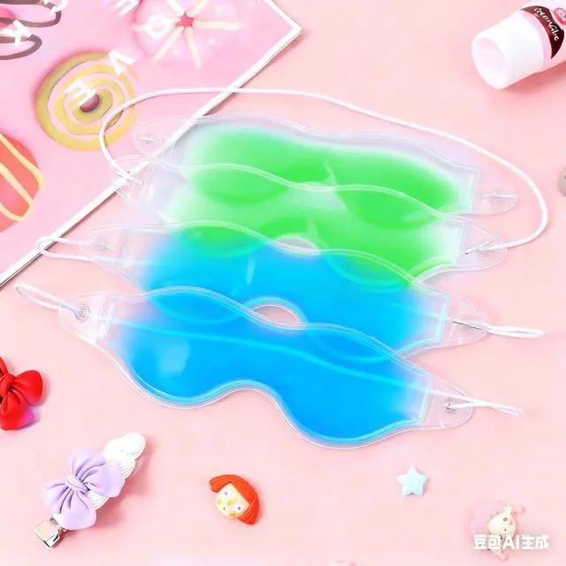 Alt view image 2 of 6 - 4 Pcs Ice Eye Packs, Cooling Eye Masks, Eyes Cold Compress for Hot Cold Therapy, Puffy Eyes, Dark Circles, Headaches, Migraines, Stress Relief (2 Blue+2 Green)