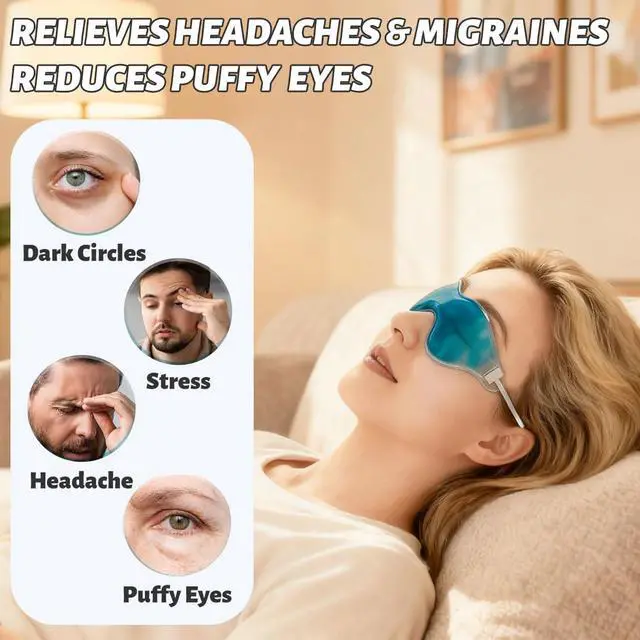 Alt view image 5 of 6 - 4 Pcs Ice Eye Packs, Cooling Eye Masks, Eyes Cold Compress for Hot Cold Therapy, Puffy Eyes, Dark Circles, Headaches, Migraines, Stress Relief (2 Blue+2 Green)
