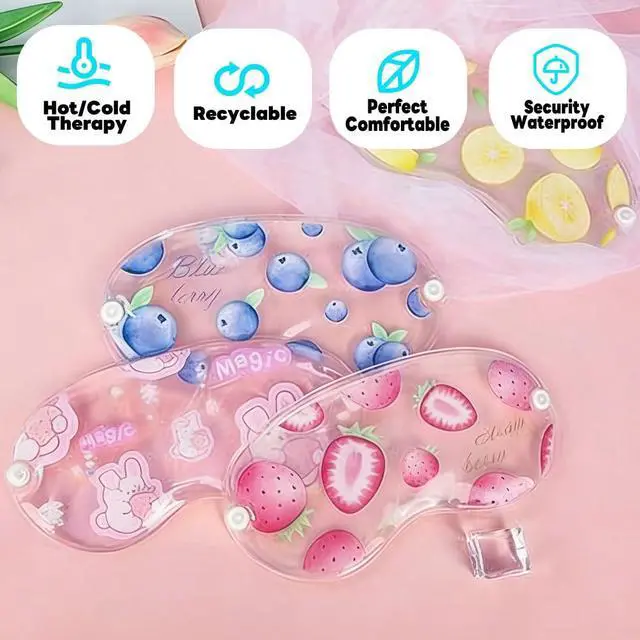Alt view image 3 of 7 - 4 Pcs Ice Eye Packs, Cooling Eye Masks, Eyes Cold Compress for Hot Cold Therapy, Puffy Eyes, Dark Circles, Headaches, Migraines, Stress Relief