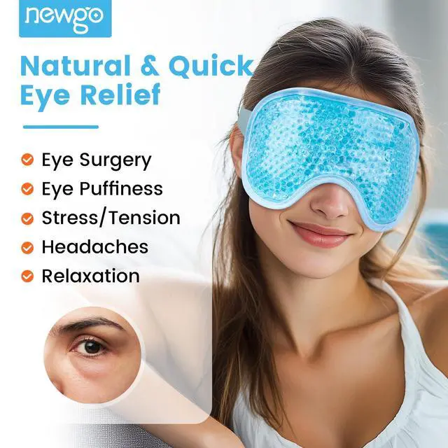 Alt view image 2 of 6 - Cooling Eye Mask for Puffy Eyes, Cold Eye Mask Eye Ice Pack for After Eyes Surgery, Tension Stress Relief, Itchy Eyes, Headaches, Dark Circles - Blue