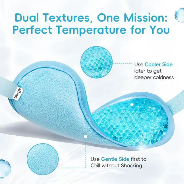 Alt view image 3 of 6 - Cooling Eye Mask for Puffy Eyes, Cold Eye Mask Eye Ice Pack for After Eyes Surgery, Tension Stress Relief, Itchy Eyes, Headaches, Dark Circles - Blue