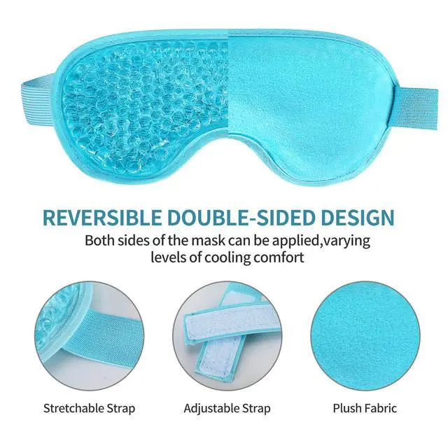Alt view image 3 of 7 - 2PCS Gel Eye Mask Reusable Cold Therapy Gel Bead Eye Mask for Puffiness/Dark Circles/Eye Bags/Dry Eyes/Headaches/Migraines/Stress Relief (Blue)