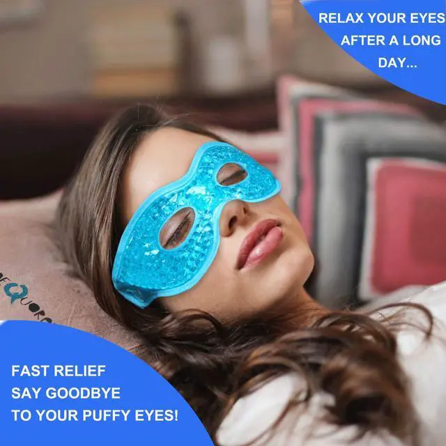 Alt view image 4 of 7 - 2PCS Gel Eye Mask Reusable Cold Therapy Gel Bead Eye Mask for Puffiness/Dark Circles/Eye Bags/Dry Eyes/Headaches/Migraines/Stress Relief (Blue)