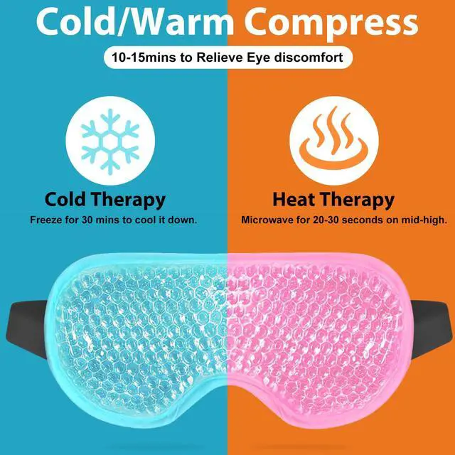 Alt view image 4 of 7 - Gel Eye Mask, 2 Pack Cooling Ice Masks for Puffy Eyes for Men & Women, Cold & Warm Compress for Post Surgery, Puffiness, Allergies, Sinuses & Migraines Treatment