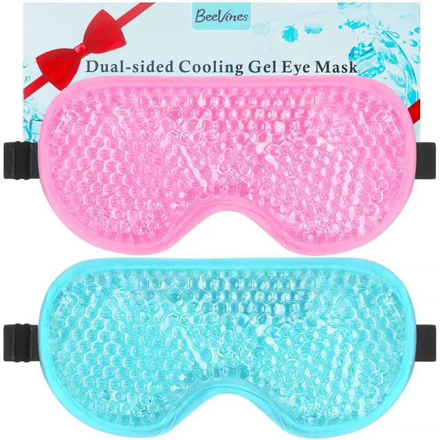 Main image of Gel Eye Mask, 2 Pack Cooling Ice Masks for Puffy Eyes for Men & Women, Cold & Warm Compress for Post Surgery, Puffiness, Allergies, Sinuses & Migraines Treatment