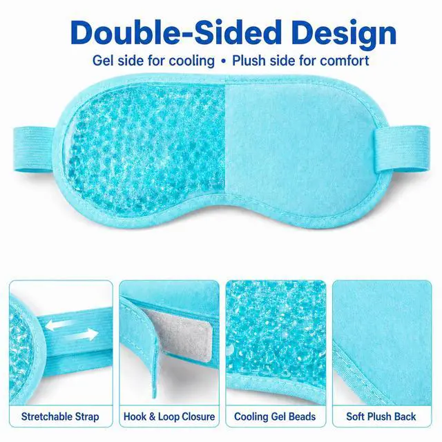 Alt view image 6 of 7 - 2Pack Cooling Eye Mask for Puffy Eyes, Gel Eye Mask for Cold Ice Packs After Surgery, Reusable Frozen Eye Mask for Dark Circles Migraines Relief and Allergies, Warm Compress Eye pads for Dry eyes